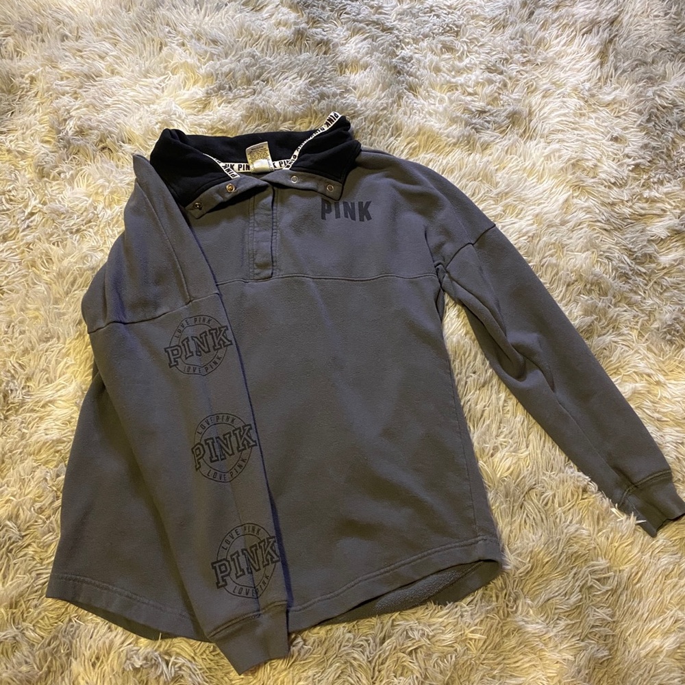 PINK half zip (button instead of zipper)